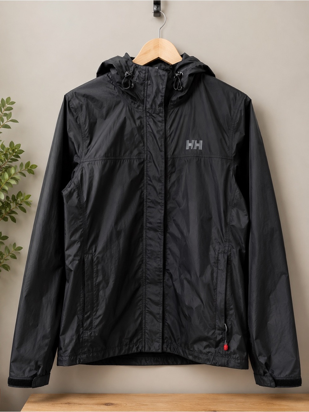 Helly Hansen Black Hooded Lightweight Rain Jacket